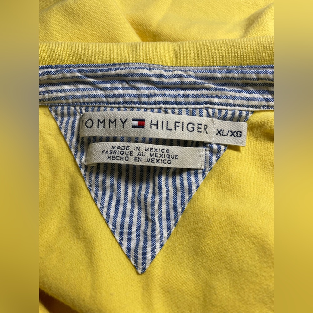 Tommy Hilfiger Yellow Pullover Polo Shirt Size XL Gently Used Cotton - Picture 4 of 5